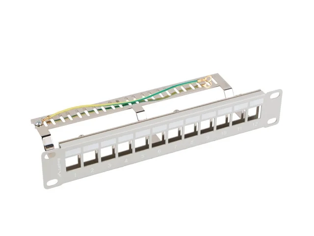 Пач панел Lanberg 12 порта 1U 10" FTP за keystone модули сив v2
