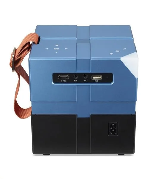 AOPEN QH12a (powered by Acer), portable, LCD, HD (1280x720), 5500 LED Lumens (135 ANSI), 1 000:1, 1x, HDMI 1.4, DC Out (5V/0.5A), USB (Type A), AV (Composite+Audio R/L), Audio out, Speaker 2x3W, Bluetooth Wireless Audio, WiFi, 0.95Kg, 2Y, Blue