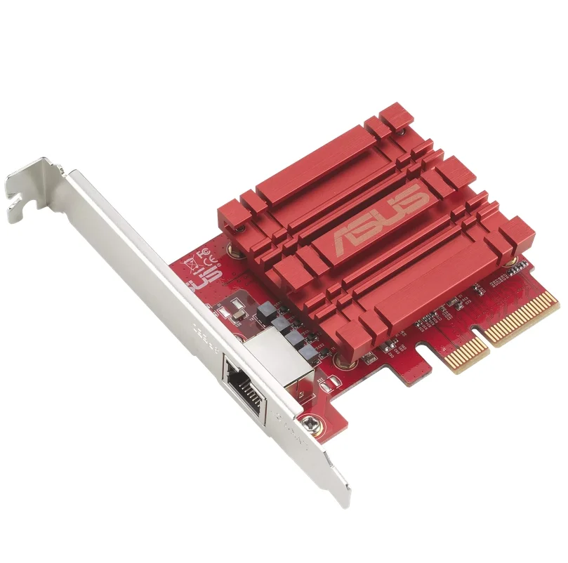 Asus PCIe Adapter, XG-C100C V3, 10GBase-T PCIe Ethernet Network Adapter, backward compatible with 5/2.5/1 Gbps and 100Mbps; RJ45 port and built-in QoS