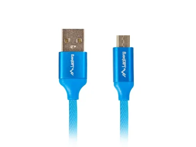 Lanberg USB MICRO-B (M)  ->  USB-A (M) 2.0 cable 1.8m, blue premium QC 3.0