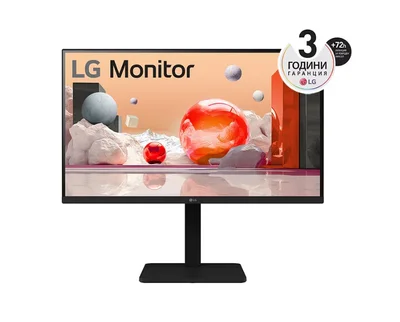 Монитор LG 27BA550-B 27" IPS Full HD 100Hz, 5ms, LED, sRGB 99%, вградени говорители, USB хъб, регулируема стойка, черен