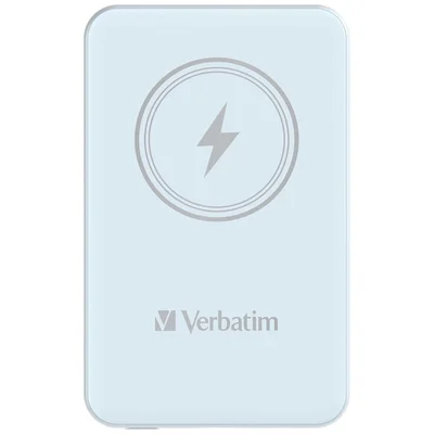 Външна батерия Verbatim MCP-5BE 5000 mAh, USB-C PD 20W, Магнитно безжично зареждане 15W, синя