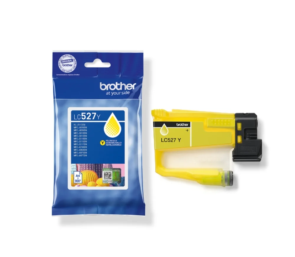 Brother LC527XLY  Yellow Ink Cartridge for MFCJ5010DW/MFCJ5110DW - 2000 page yield