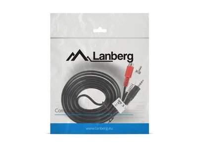 Аудио кабел Lanberg mini jack 3.5mm (M) 3-pin към 2x RCA (chinch) (M) 2м, черен