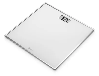 Електронен кантар Beurer GS 120 Kompakt, стъклен, до 150 кг, LCD дисплей, черен/прозрачен