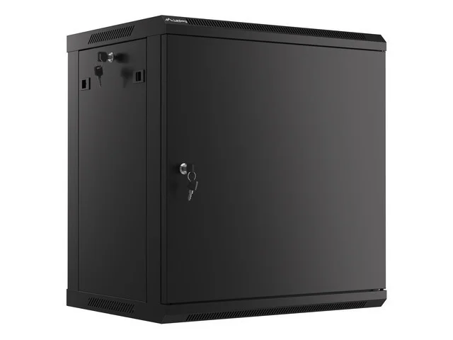 Lanberg rack cabinet 19" wall-mount 12U/600x450 for self-assembly with metal door black (flat pack)