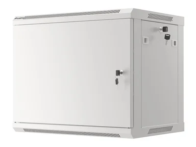 Lanberg rack cabinet 19" wall-mount 9U/600x450 for self-assembly with metal door grey (flat pack)