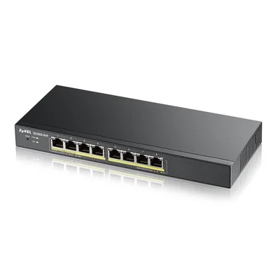 Мрежов суич ZyXEL GS1900-8HP 8 порта Gigabit L2 PoE+, fanless, 70W