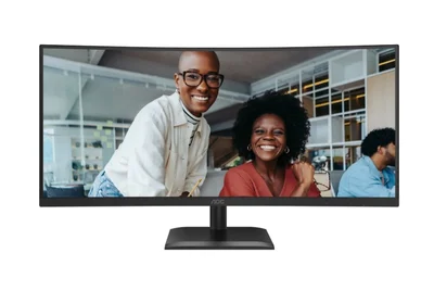 AOC CU34E4CV, 34" Curved 1500R VA WLED, 3440x1440@120Hz, 4ms GtG, 350cd m/2, 3500:1, 20M:1 DCR, Adaptive Sync, FlickerFree, Anti Blue Mode, 5Wx2, Tilt, Height Adjust, Swivel, 2xHDMI, DP, USB hub, RJ45