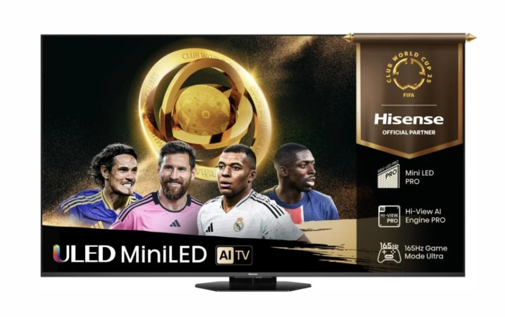 Телевизор Hisense U8Q 55" 4K UHD Mini LED Pro 165Hz Quantum Dot HDR10+ Dolby Vision IQ Dolby Atmos Smart TV Черен