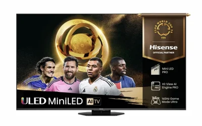 Телевизор Hisense U8Q 55" 4K UHD Mini LED Pro 165Hz Quantum Dot HDR10+ Dolby Vision IQ Dolby Atmos Smart TV Черен