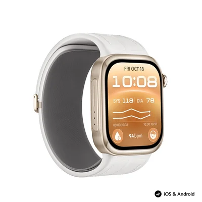 Смарт часовник HUAWEI – Watch D3 Riva-B19, 1.92" AMOLED LTPO, Gold, HarmonyOS, 540 mAh (с Huawei FreeBuds 7i, бели)
