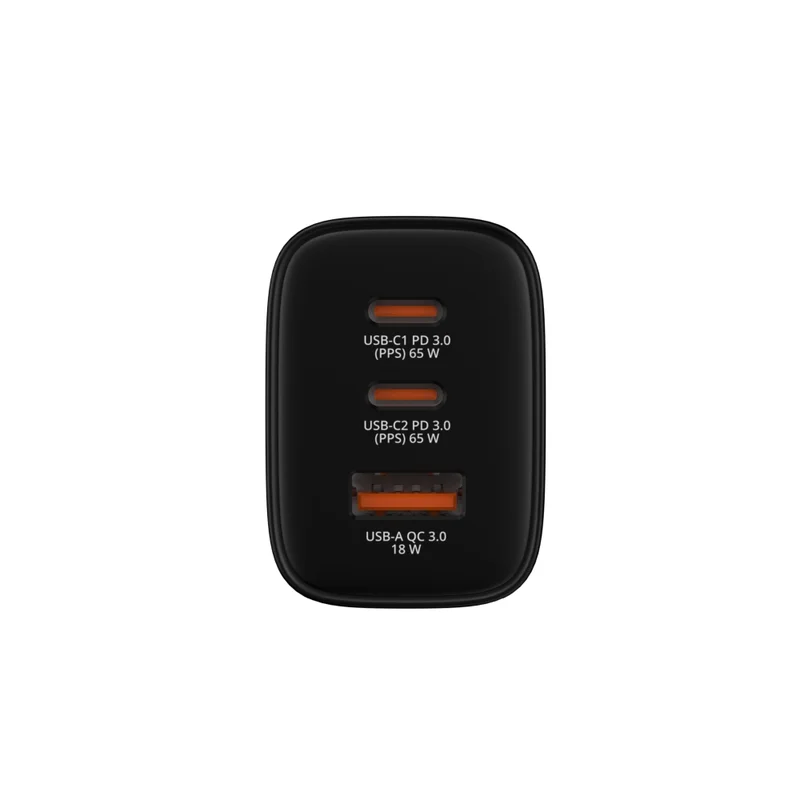 Зарядно устройство Verbatim Essentials GaN 65W, EU, черен