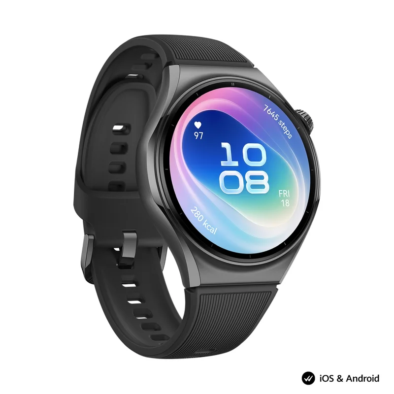 Huawei Watch 6, Niz-L19F, Black, 46.4 mm, 1.5-inch LTPO OLED color screen, 2.4GHz, BT5.0 and BR+BLE, 64GB; RAM 2GB, 4G LTE FDD, NFC, IP68, IP69, 5ATM, 40-meter diving grade waterproof,  4.5  days, 867 mAh + Huawei FreeBuds 7i Conch-T010 White