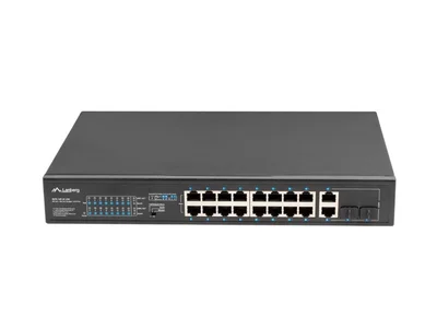 Суич Lanberg 16x 100Base-T PoE+/2x SFP Rack 19" unmanaged, 250W