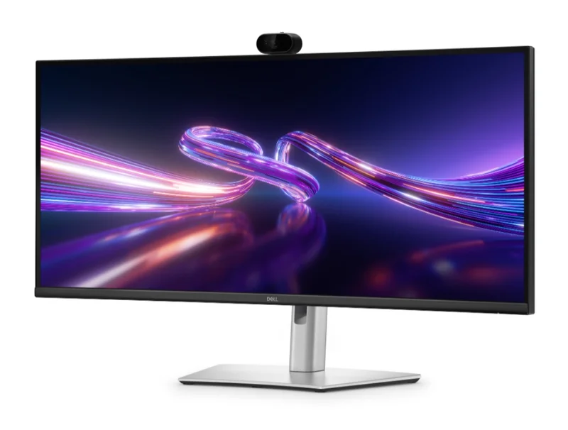 Dell P3426WEV, 34.1"  Curved Webcam Monitor, IPS Anti-Glare, 5ms, 100 Hz, 1500:1, 350 cd/m2, UW-QHD 3440x1440, 99% sRGB, HDMI, Display Port, USB-C Hub, RJ45, Webcam, KVM Switch, PD 90W, Height Adjustable, Pivot, Swivel, Tilt, Black