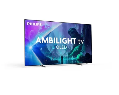 Philips 55OLED801/12, 55" 4K UHD OLED, 3840x2160, 120Hz VRR, DVB-T/T2/C/S/S2, 3 sided Ambilight, HDR10+, Titan OS, Dolby Vision, Atmos, DTS:X, P5 Perfect Picture /Al, AirPlay, BT 5.2, 4*HDMI, 2* USB, 802.11ac, 20W RMS