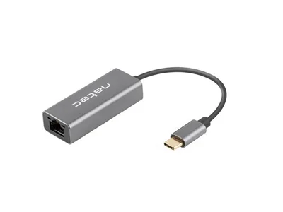 USB-C към RJ45 адаптер Natec Cricket, 1Gbps, 15 см, сребрист