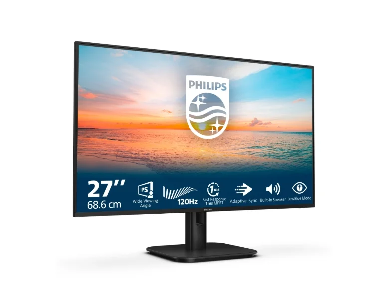 Philips 27E1N1200A, 27" IPS WLED, 1920x1080@120Hz, 4ms GtG, 1ms MPRT, 300cd m/2, 1500:1, Mega Infinity DCR, Adaptive Sync, FlickerFree, LowBlue Mode, 2Wx2, Tilt, D-SUB, HDMI, DP