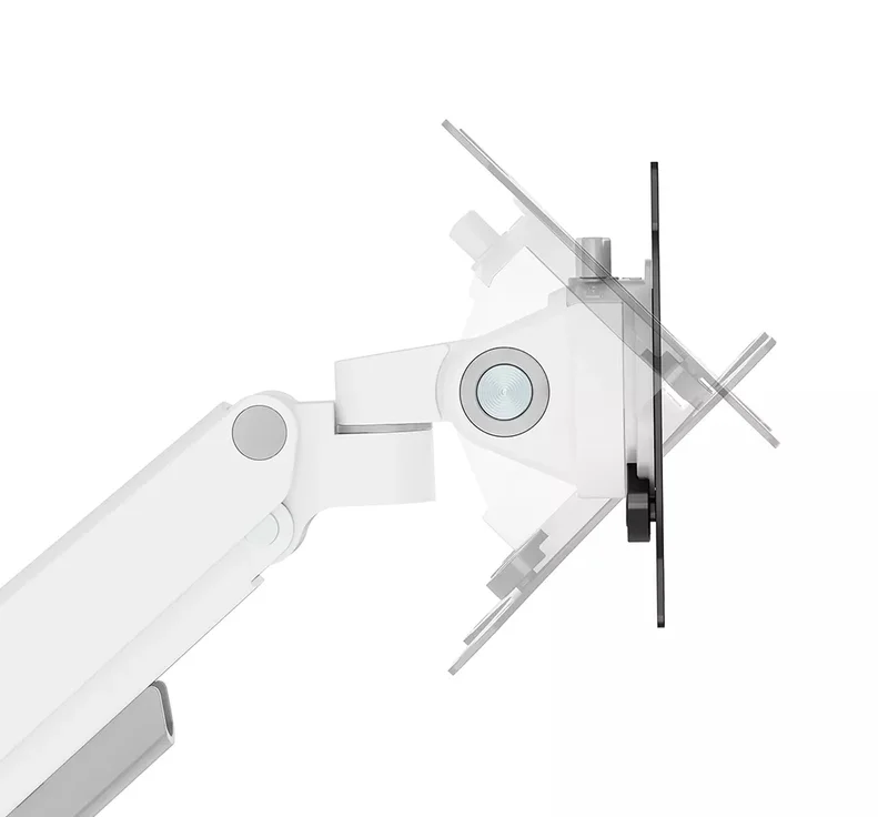 Стойка за монитор NEOMOUNTS BY NEWSTAR – Next Slim, 17-35", газов механизъм, Topfix, 180° стопер, бял