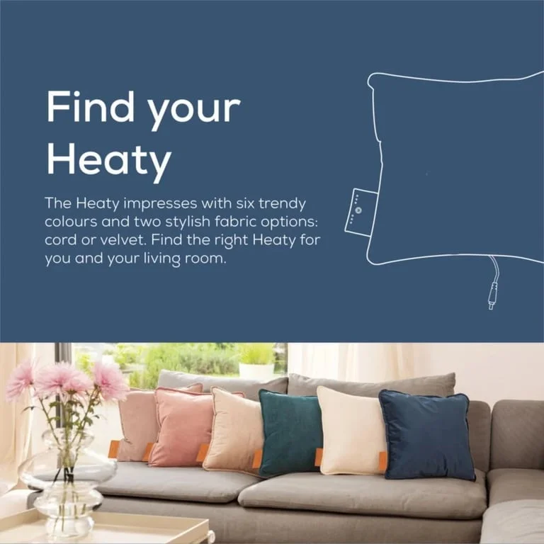 Beurer HK 77 Heaty obsidian-blue; lithium-ion battery; Soft velvet cushion cover machine-washable at 30°C; 3 temperature settings; Fast heating; BSS; 45(L)x45(W) cm