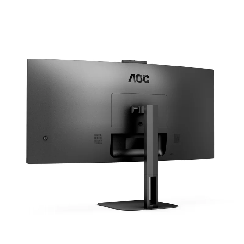AOC CU34V5CW/BK, 34" Curved 1500R, VA, WLED, 3440x1440@100Hz, 4ms GtG, 1ms MPRT, 300cd m/2, 3000:1, 20M:1 DCR, Adaptive Sync, FreeSync, Low Blue Light, 5Wx2, 2MP Webcam, Tilt, Height Adjust, Swivel, HDMI, DP, USB hub