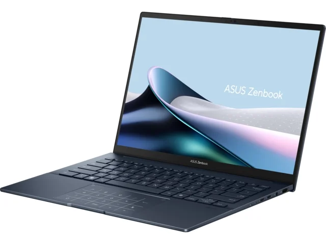 Asus Zenbook UX3405CA-ST1098W,Intel Ultra 7 255H 2.0 GHz (24MB Cache, up to 5.1 GHz, 16 cores, 16 Threads), 14.0 OLED WQXGA+(WQ+) 2880X1800 16:10 Bend+500nits Glare , 120 Hz, LPDDR5X 16GB ( on board ),1TB  SSD G4, Windows 11 , Ponder Blue