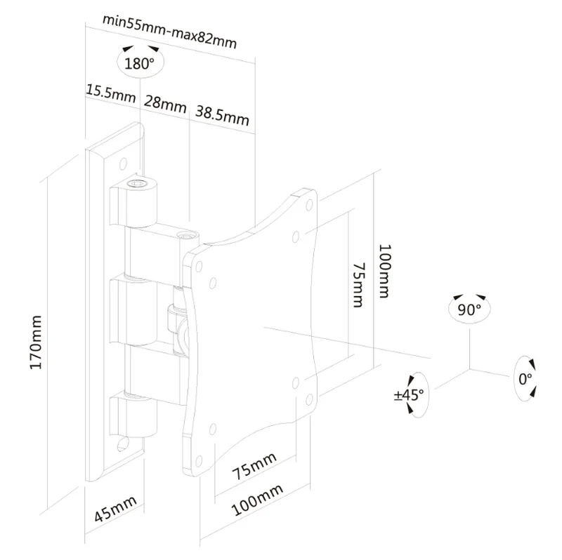 Neomounts Flat Screen Wall Mount (1 pivot & tiltable)