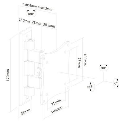 Neomounts Flat Screen Wall Mount (1 pivot & tiltable)