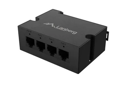PoE удължител Lanberg DIN-GE4-BT-90W 1 вход 3 изхода Gigabit Ethernet DIN Rail BT 90W метални щипки