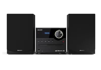 Sharp Audio Systems XL-B517D(BK), HI-FI MICRO SYSTEM, 45W total max power output, DAB+ and FM tuner with RDS, Bluetooth v5.0, CD player, USB playback, 3.5mm Aux-in / line-in, Headphone jack, wooden speaker, Black