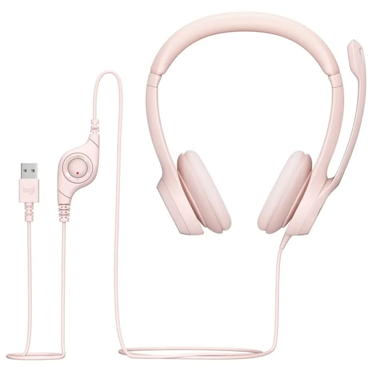 Слушалки Logitech H390 USB Rose