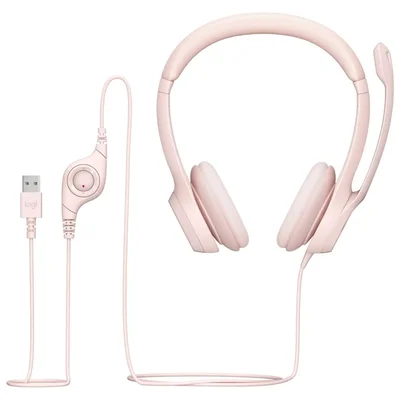 Слушалки Logitech H390 USB Rose