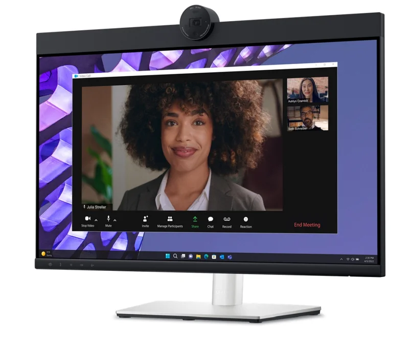 Dell P2424HEB, 23.8" Video Conferencing, FullHD (1920x1080) AG, IPS, 16:9, 5ms, 1000:1, 250 cd/m2,  99% sRGB, HDMI, DP, USB-C, USB 3.2 hub, RJ45, 1x 4MP RGB + IR 2K camera, 2x digital mic, 2x 5W speaker, Height Adj, Pivot, Swivel, Tilt, Black