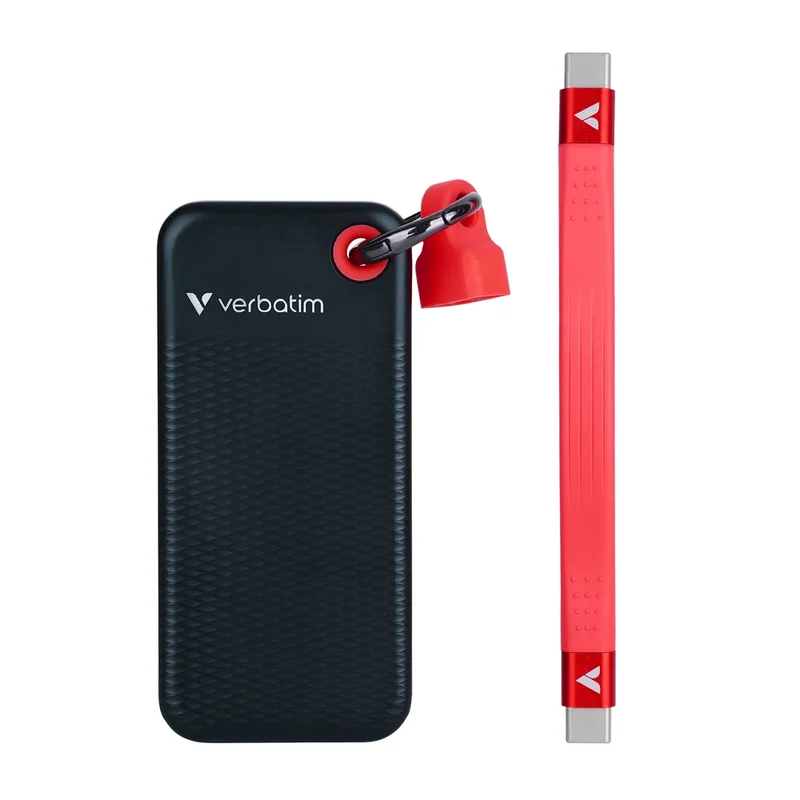 SSD диск VERBATIM – Pocket SSD USB 3.2 Gen 2, 2TB, външен, черен/червен
