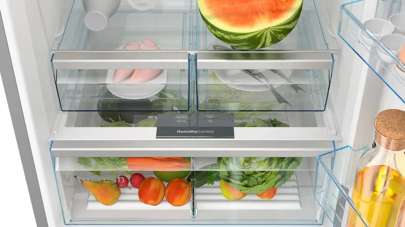Bosch KGN76XIEP SER4, Free-standing fridge-freezer, Total No Frost, E, 186/75/80cm, 526l(406+120), 40dB, VitaFresh XXL, PerfectFit, Stainless steel with fingerprint protection