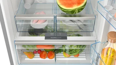 Bosch KGN76XIEP SER4, Free-standing fridge-freezer, Total No Frost, E, 186/75/80cm, 526l(406+120), 40dB, VitaFresh XXL, PerfectFit, Stainless steel with fingerprint protection