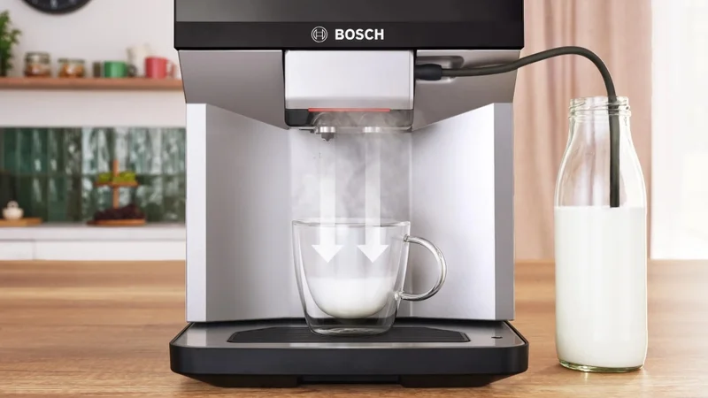Bosch TPE40307, SER4, Fully automatic coffee machine VeroCafe 15 bar, TFT display, 9 bev., Silver/Piano black, Ground coffee, AromaDouble Shot, CeramDrive