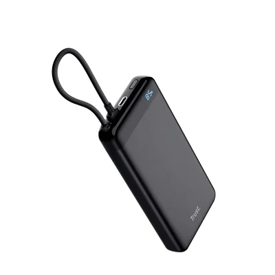 Външна батерия TRUST Fiera, 20000 mAh, 2 USB порта, черна