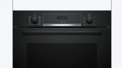 Bosch HBA554EB3 SER4, Oven A+, ecoClean full+Hydro, 7 HM, 1 lvl rails, Black