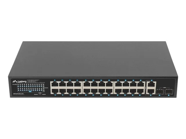 Lanberg switch 24x 1GB poe+/2x GB 2x sfp rack 19" gigabit ethernet 360w