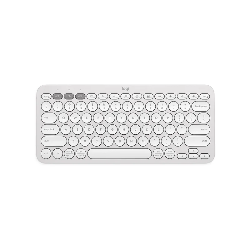 Клавиатура Logitech – K380S, Bluetooth, компактна, бяла
