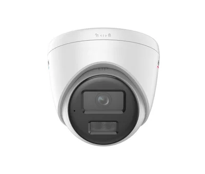 HikVision 4 MP ColorVu with Smart Hybrid Light Fixed Turret Network Camera, 2.8 mm, F1.0, IR, White Light up to 30m, H.265+, IP67, built-in microphone, 12Vdc/PoE 7.5W