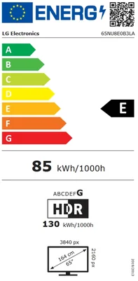 LG 65NU8E0B3LA, 65" 4K HDR UHD, 3840x2160, DVB-T2/C/S2, AI Alpha 7, HDR 10, webOS 26, ThinQ AI, VRR, ALLM, HGiG, WiFi, Clear Voice, 4K Super Upscaling, Bluetooth 5.3, Hdmi e-ARC , CI, LAN, AirPlay2, AI Sound Pro, Google Cast, 2 Pole stand, Black