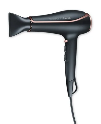 Сешоар Beurer HC 80, 2200 W, тройна йонизираща функция, професионален AC мотор, 2 приставки, 3 температурни степени, 2 скорости, студен въздух, защита от прегряване