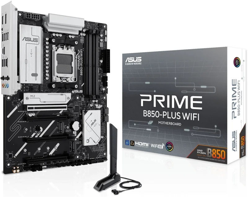 Дънна платка ASUS – Prime B850 Plus Wi-Fi, AMD B850, DDR5, ATX, Wi-Fi