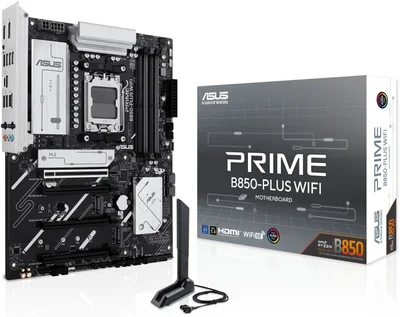 Дънна платка ASUS – Prime B850 Plus Wi-Fi, AMD B850, DDR5, ATX, Wi-Fi