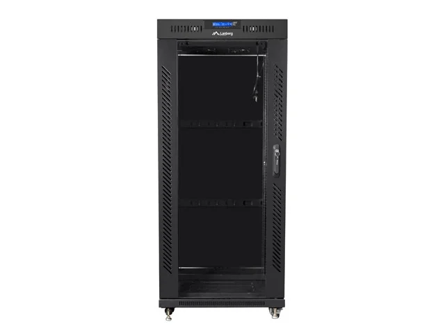 Lanberg rack cabinet 19" free-standing 27U/800x1200 (flat pack) with glass door lcd, Top with fan tray: included 4 fans, Black