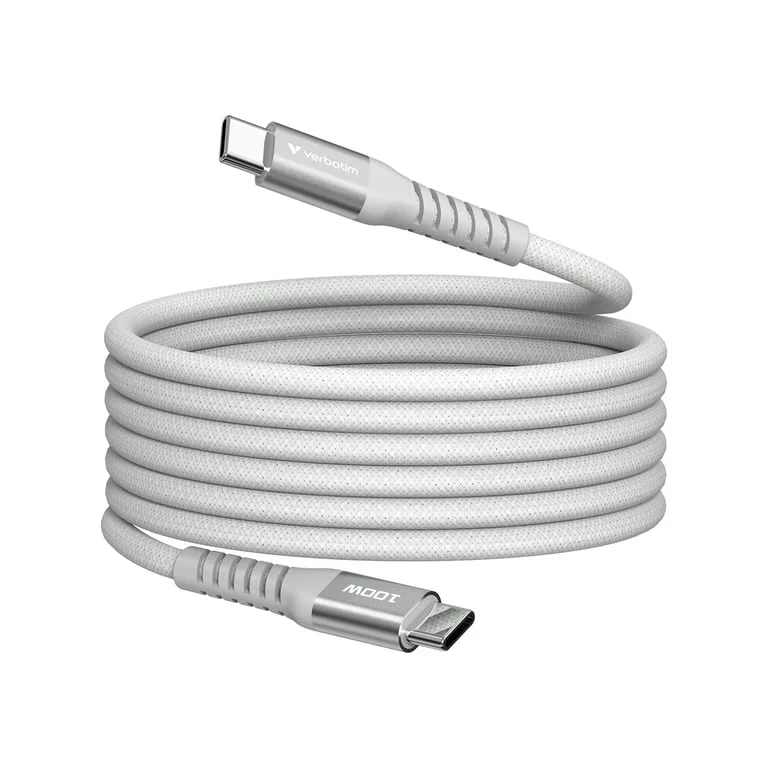 USB-C кабел Verbatim Sync & Charge магнитен 120 см 100W, сив