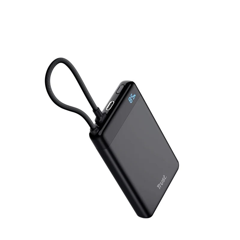 Външна батерия TRUST Fiera 10.000, 2 USB порта, черна